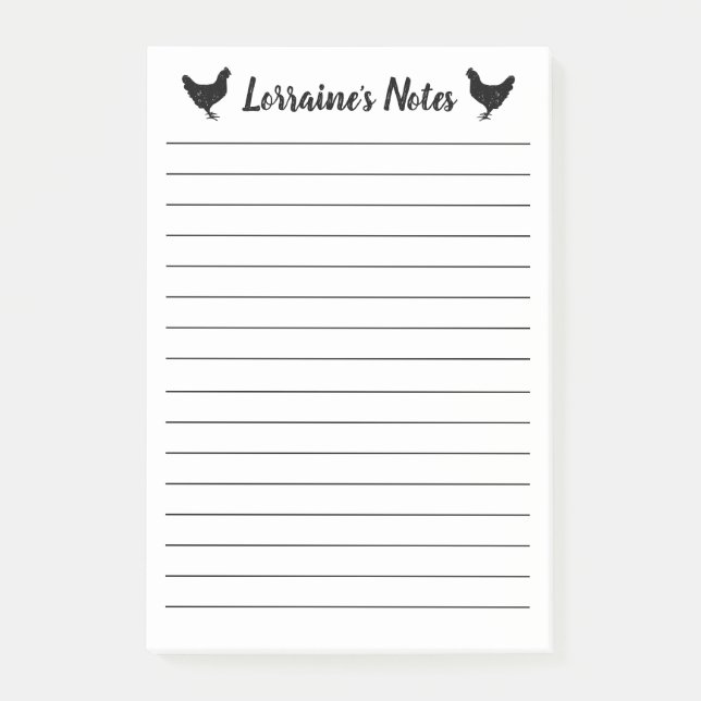 Big personalised Post-it® notes with chicken hens (Front)