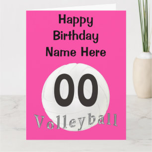 BIG PERSONALIZED Volleyball Birthday Cards