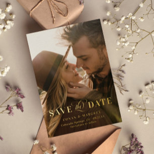 Big Photo Gold Foil Save the Date