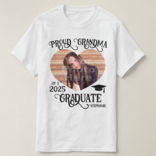 Big Photo Heart Proud Grandma 2023 Graduation T-Shirt