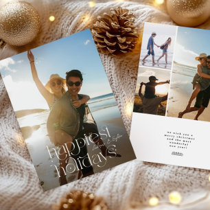 big photo merry Christmas script HAPPIEST Holiday Card