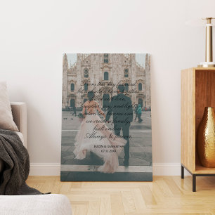 Big Photo Wedding Gift Script Calligraphy Vows Canvas Print