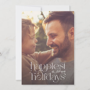 BIG PHOTOS   calligraphy CHRISTMAS HAPPIEST Holiday Card
