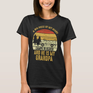 Big Piece of My Heart in Heaven Miss My Grandpa Me T-Shirt