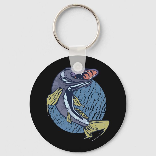 Big Pike Fish  Key Ring (Front)
