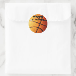 Big Pimply Orange Basketball, Birthday Classic Round Sticker
