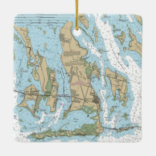 Big Pine Key Florida Nautical Chart Ceramic Ornament