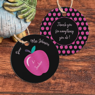 Big Pink Apple Teacher Gift Tags