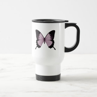 Big Pink & Black Butterfly - Personalise Travel Mug