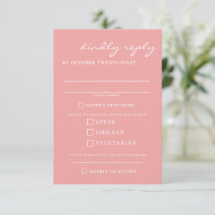 Big Pink Blooms Food Choices RSVP Card