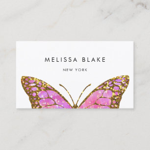 big pink butterfly business card