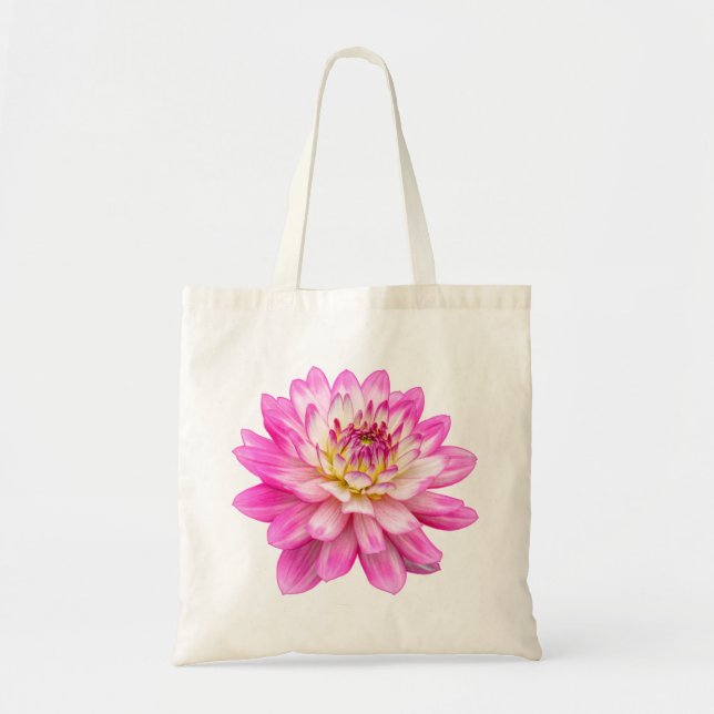 Big Pink Dahlia Tote Bag (Front)