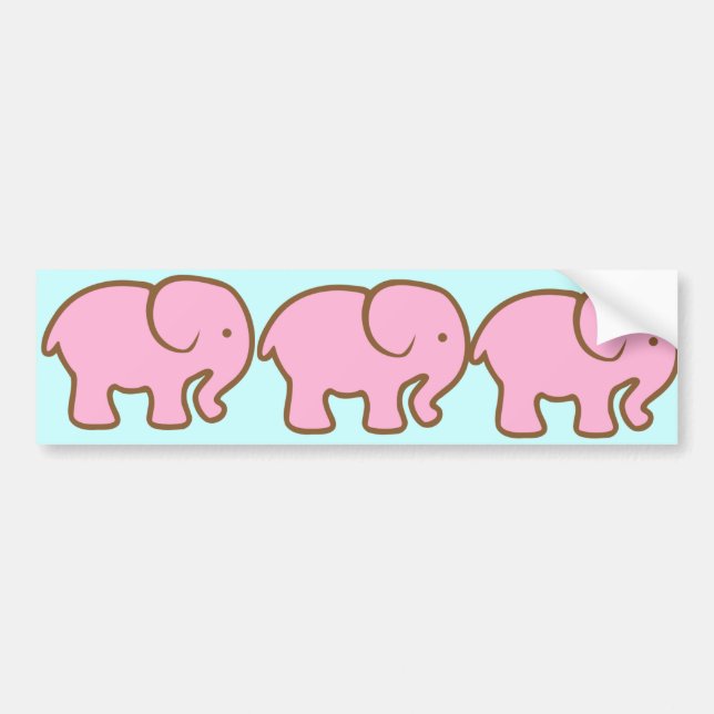 Big Pink Elephant Bumper Sticker (Front)