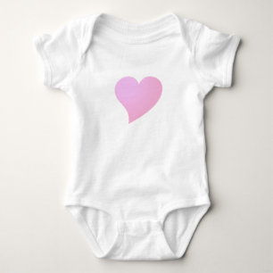 Big Pink Heart, Love, white Baby Bodysuit