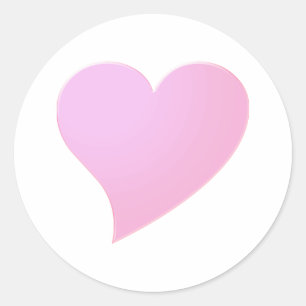 Big Pink Heart, Love, white Classic Round Sticker