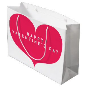 Big Pink Heart Valentine's Day Gift Bag