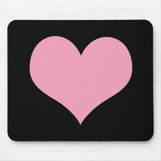 Big Pink Love Heart Mouse Mat (Front)