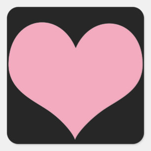 Big Pink Love Heart Square Sticker