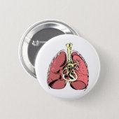 Big Pink Lungs 6 Cm Round Badge (Front & Back)
