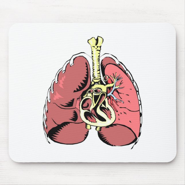 Big Pink Lungs Mouse Mat (Front)