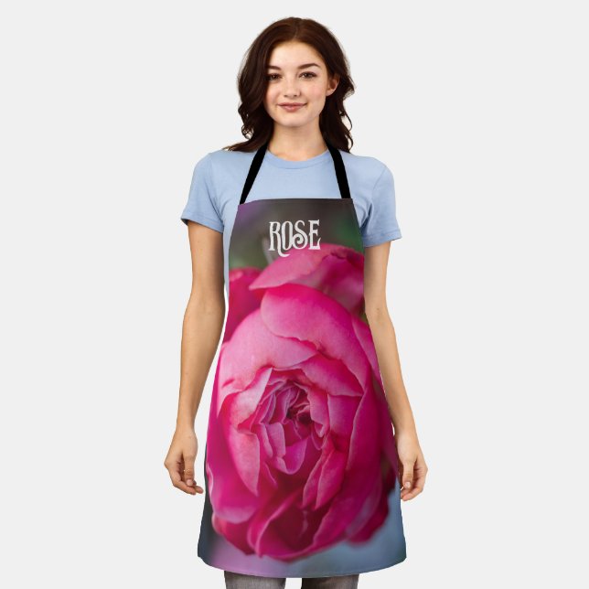Big pink rose apron (Worn)