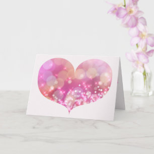 Big Pink Sparkling Heart Birthday Greeting Card