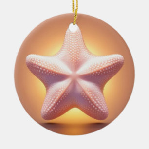 Big Pink Starfish Ceramic Tree Decoration