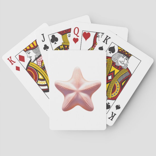 Big Pink Starfish Playing Cards (Back)
