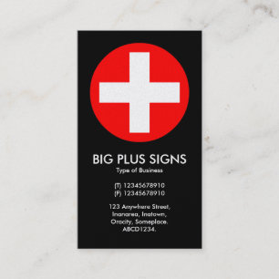 Big Plus Signs Red - Black (Gold Card) Business Card