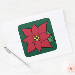 Big Poinsettia Stickers