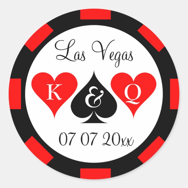 Big poker chip marker coin stickers for wedding (Front)