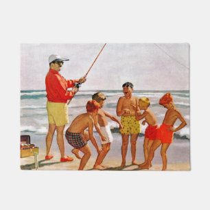 Big Pole Little Fish by Richard Sargent Doormat