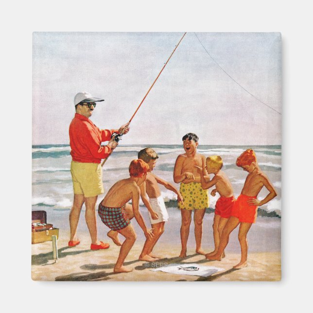 Big Pole Little Fish by Richard Sargent Magnet (Front)