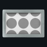 Big Polka Dots Belt Buckle<br><div class="desc">Cute and trendy Big Polka Dots Belt Buckle. This design features over-sized big circle polka dots in grey and white. Text can be added to this design to give it a personal touch.</div>