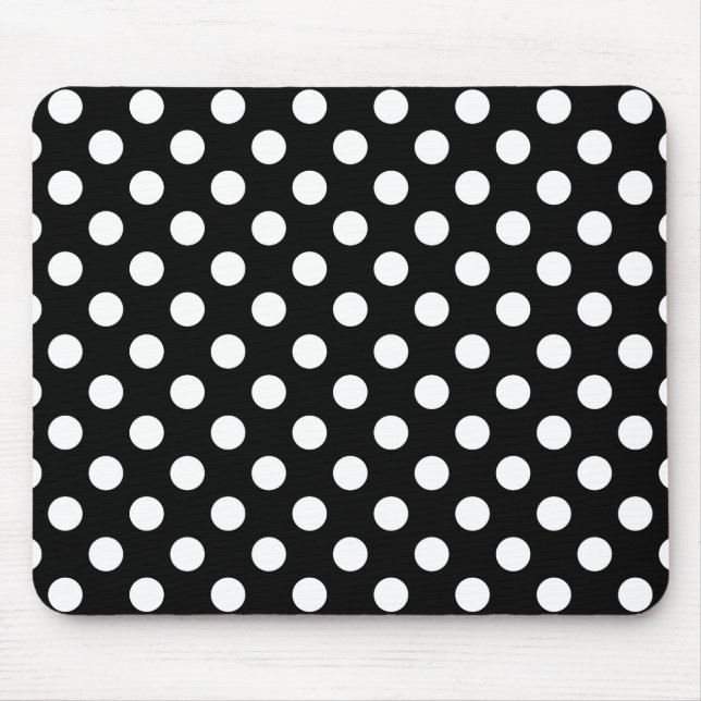 Big Polka Dots, Black And White Mouse Pad (Front)