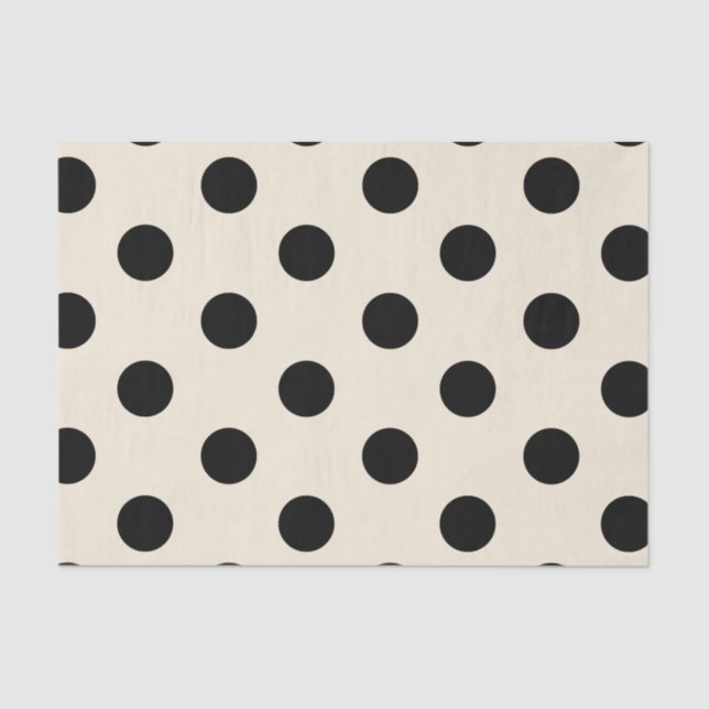 Big Polka Dots Black Chic Pattern Tissue Paper (Front)