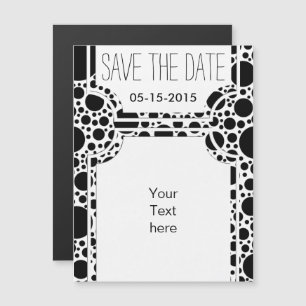 Big Polka Dots black + your backgr. &  ideas Magnetic Invitation