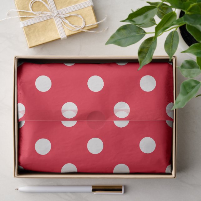 Big Polka Dots Christmas Holiday Tissue Paper (Gift)