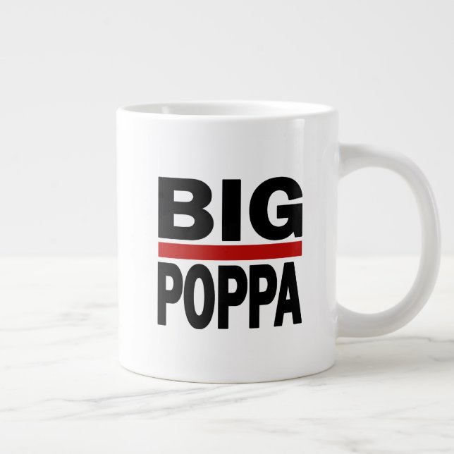 Big Poppa Hip Hop Dad Fathers Day Gift Large Coffee Mug (Right)