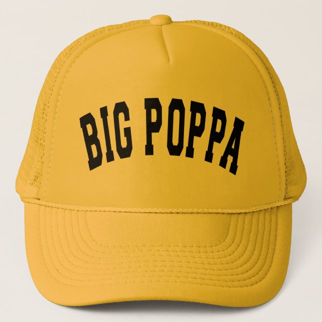 Big Poppa Hip Hop Dad Fathers Day Trucker Hat (Front)