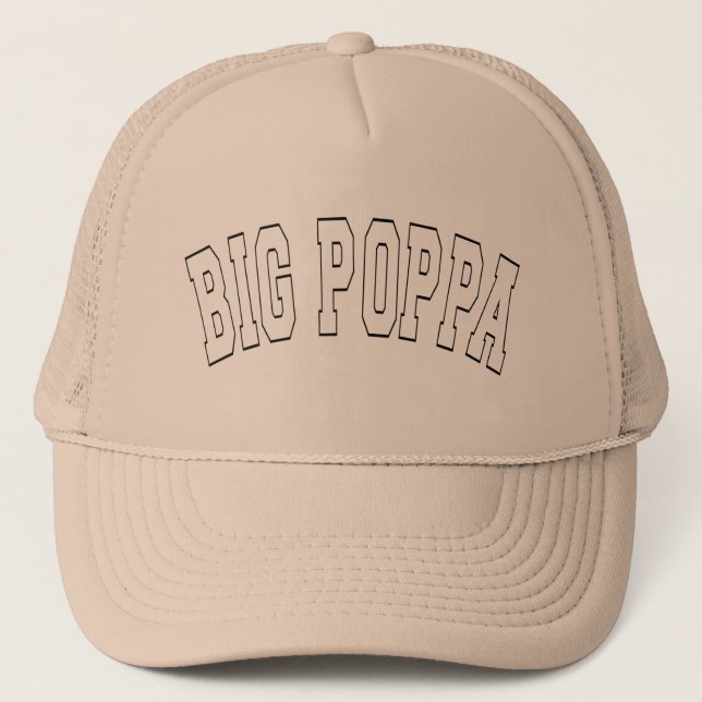 Big Poppa Hip Hop Dad Fathers Day Trucker Hat (Front)