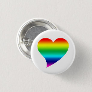 Big pride lgbtq rainbow colours Heart, Love, white 3 Cm Round Badge