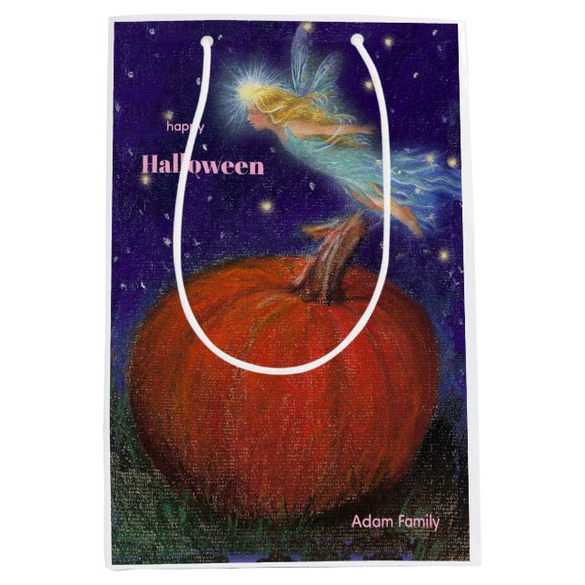 Big Pumpkin Fairy Custom Halloween Medium Gift Bag (Front)