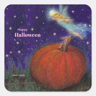 Big Pumpkin Fairy Custom Halloween Square Sticker