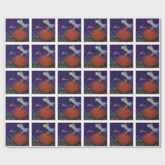 Big Pumpkin Fairy Custom Halloween Wrapping Paper