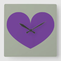 Big Purple Heart Design Wall Clock