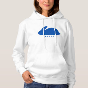 Big Rabbit Silloute in Blue  Hoodie
