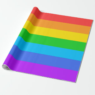 Big Rainbow Stripes Wrapping Paper