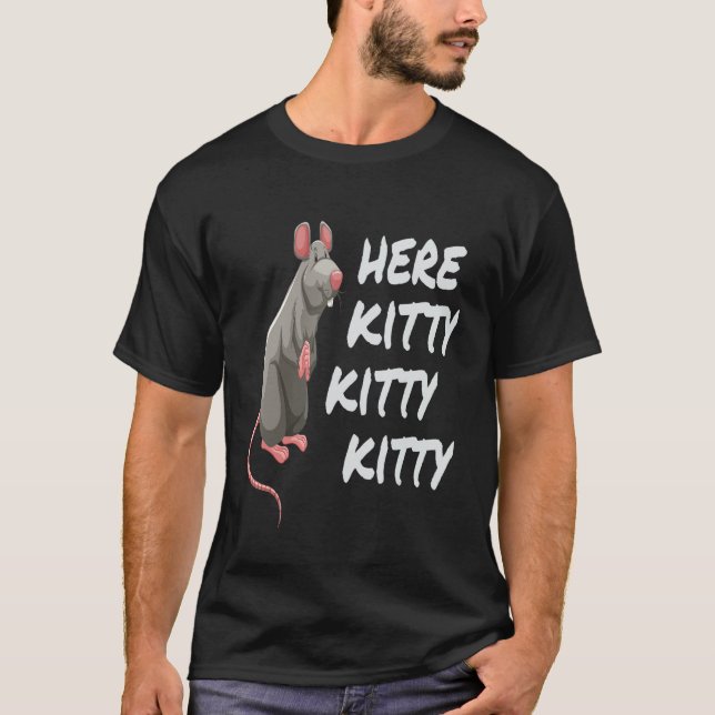 Big Rat Calling Kitty Cat T-Shirt (Front)