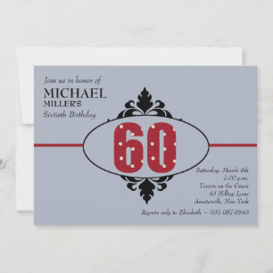 Big Red 60th Birthday Party Invitation